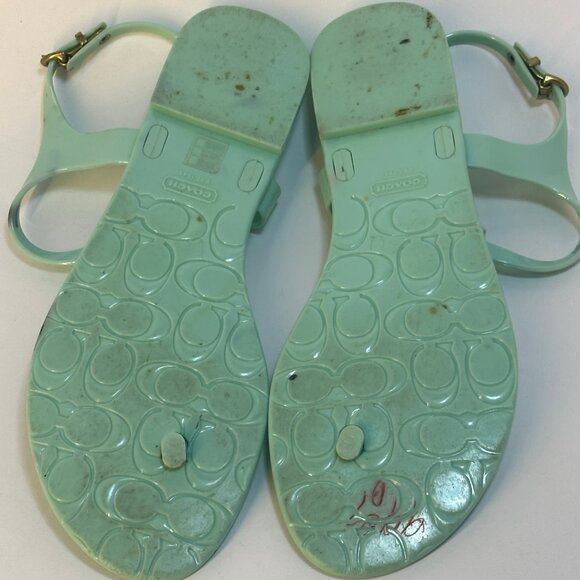 Coach Phila Jelly Sandles Mint Green Size 10B Nice - Picture 8 of 8